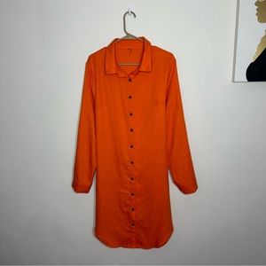 Orange Belted Shirt Dress Size 2x